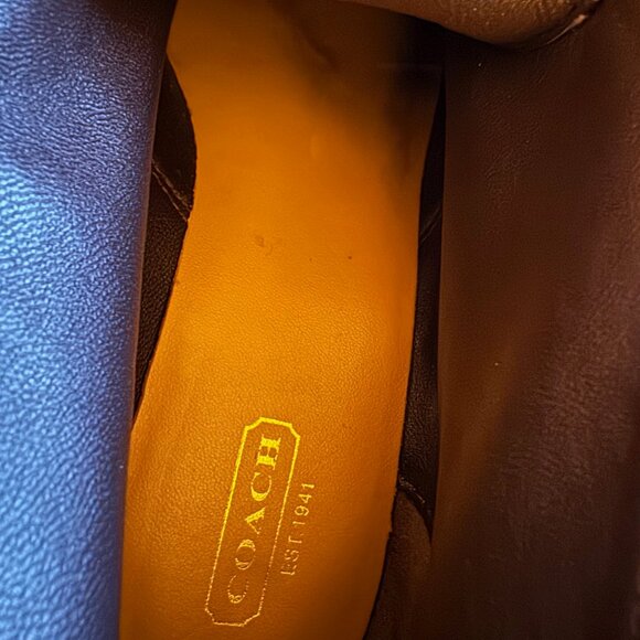 Coach Cassy Brown Suede Wedge Heel Lace Up Bootie, 8.5M, EUC - Picture 8 of 12